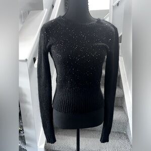 Rachel Roy Mohair Sweater Sequins Bronze Gold Sparkle Black size M​​​​​​…​​